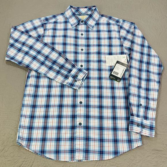 Ex Officio Shirt Men Small Insect Shield Long Sleeve Button NWT Plaid Covas Bugs - Picture 1 of 9